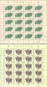 FAROE ISLANDS LOT OF 18  EUROPA COMPLETE SHEETLET SETS OF TWENTY  STAMPS MINT NH 