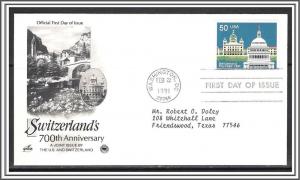 US #2532 Switzerland Joint Issue FDC