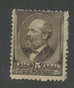 1882 US Stamp #205 5c Mint Hinged Average No Gum Catalogue Value $125