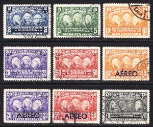 Ecuador Scott 347-51, C39-42 complete set F to VF used.  FREE...