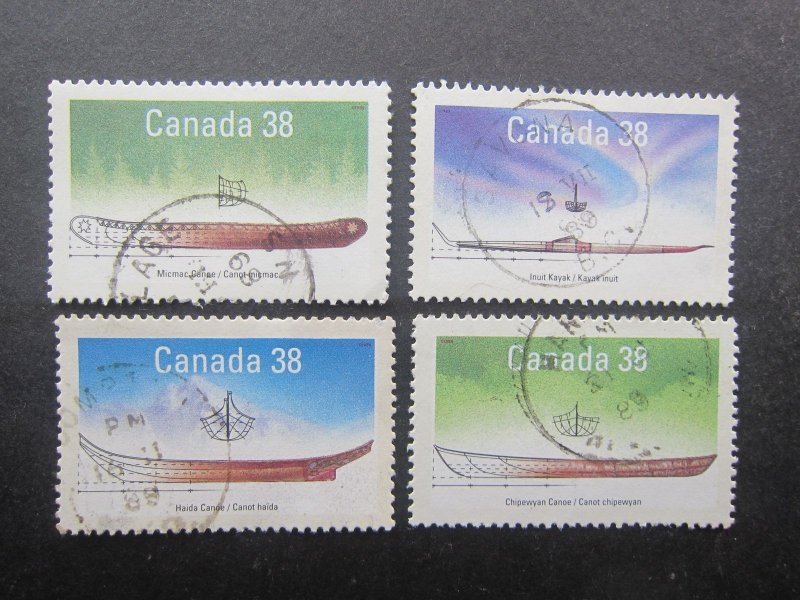 Canada #1229 To 1232 Small Craft Native Boats very fine used  {ca30}