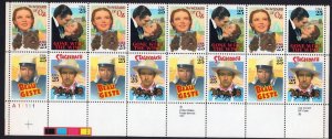 Scott #2445-2448a Classic Films 25¢ Plate Block of 16 Stamps - MNH PC#1