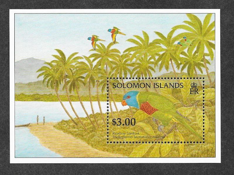 Solomon Islands 823 Mint NH S/S Birds Rainbow Lorkeet!