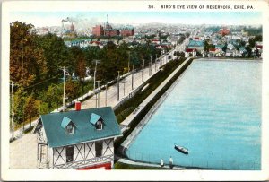 Vintage PPC - Bird's Eye View of Reservoir, Erie, PA - F18838