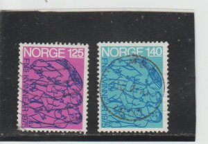 Norway  Scott#  649-650  Used  (1975 International Women's Year)