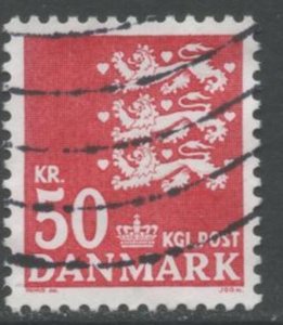 DENMARK Sc#1478 2010 50K Red Small Seal High Value Postally Used