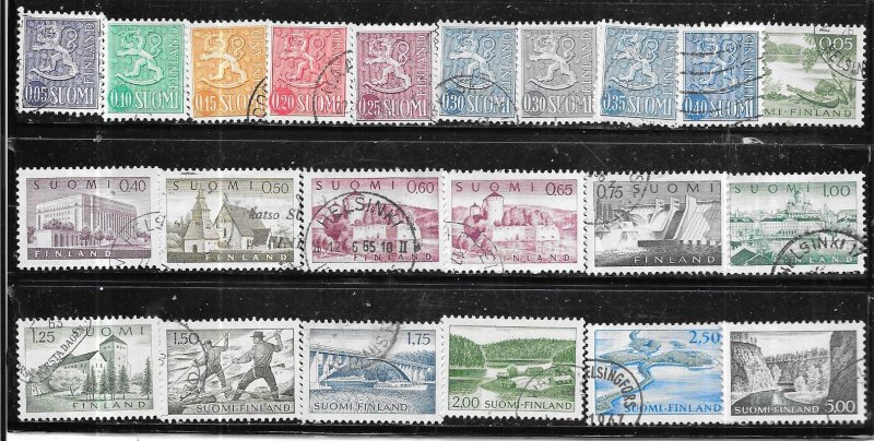 Finland #398-415 Types of 1954-61 issues of 1963-67 (U) CV$8.00