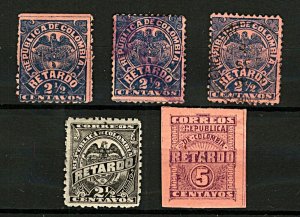 Colombia 1888/1902 (5v) M & FU Stamps