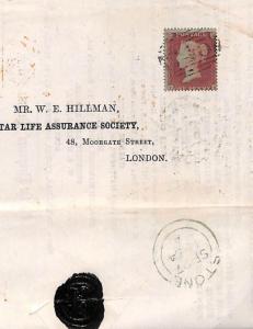  GB Penny Red Cover 1854 *STAR LIFE* Letter-Sheet Superb SG.17 *Stone* GK181