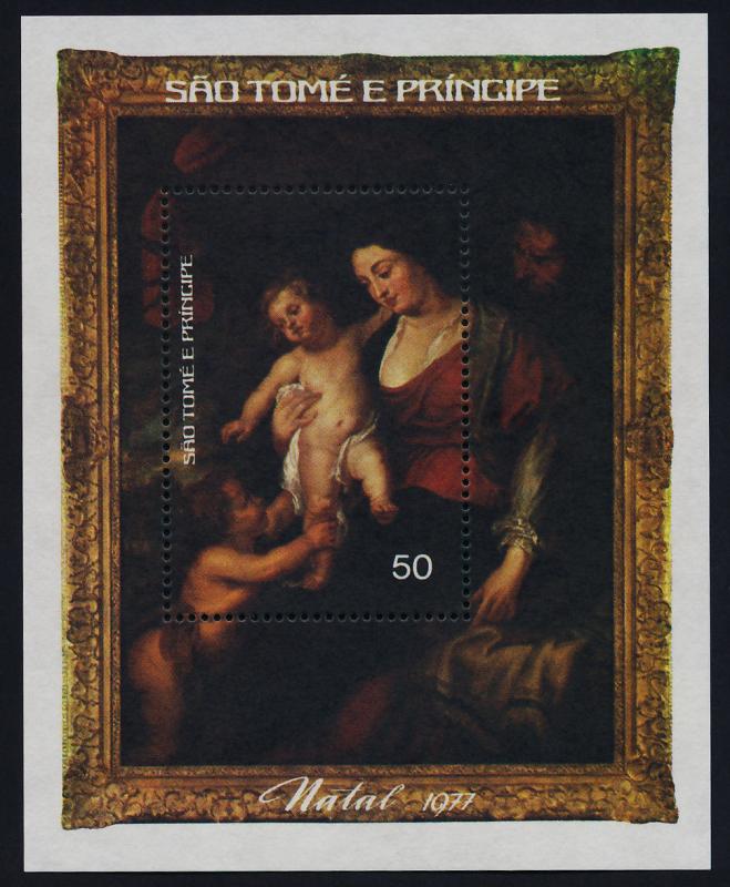 St Thomas & Principe 472 s/s MNH Christmas, Art, Paintings