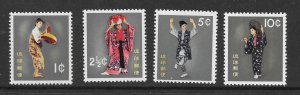 RYUKYU Scott #65 -68 Mint NH Complete Set Dancers 2018 CV $7.00