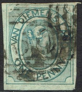 TASMANIA 1853 QV COURIER 1D USED