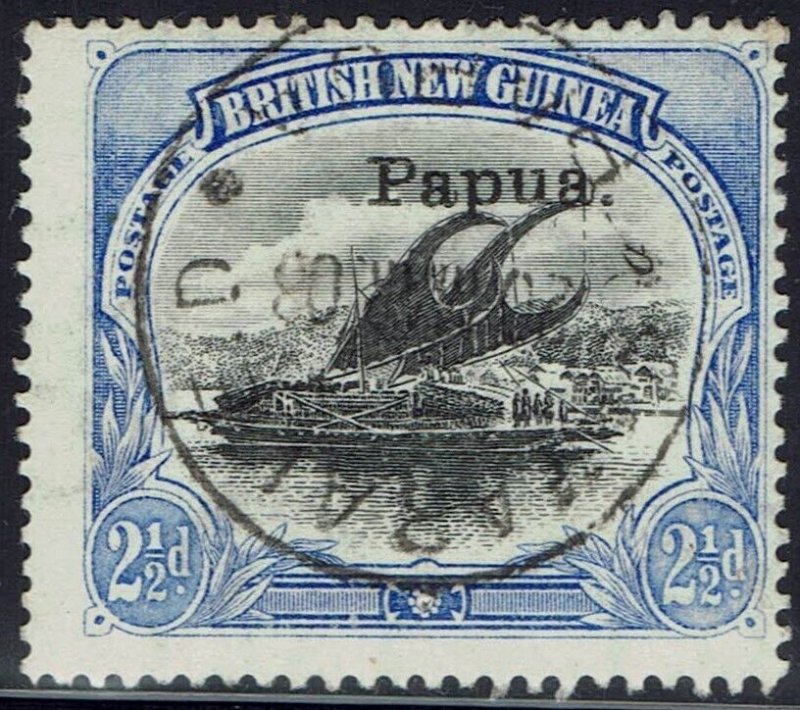 PAPUA 1907 LAKATOI OVERPRINTED SMALL PAPUA 2½D VERTICAL WMK USED 