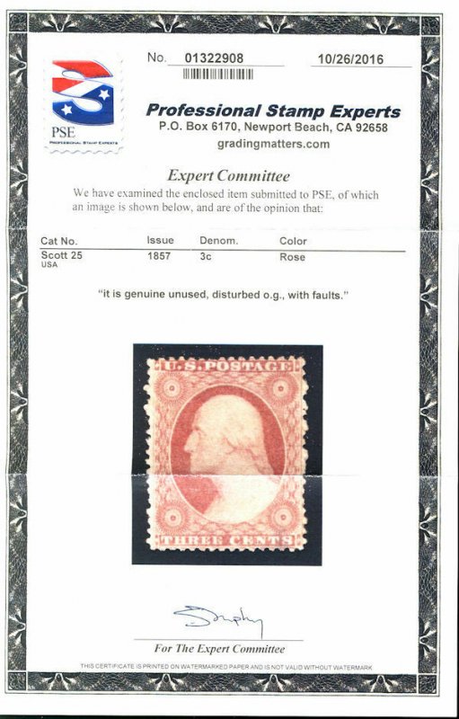 MALACK 25 VF/XF OG H, w/PSE (10/16) CERT,  we noted ..MORE.. gg1213