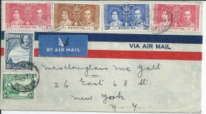 BERMUDA 1937 COMMERCIAL COVER WITH GV AND GVI STAMPS..VERY ATTRACTIVE