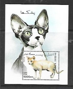 AFGHANISTAN - UNLISTED NH SOUVENIR SHEET OF 1996 - CATS