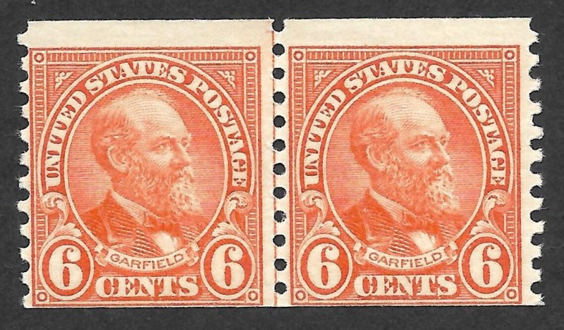 Doyle's_Stamps: MNH 1932 Coil Line Pair Garfield 6c Issues, Sct #723** (a)