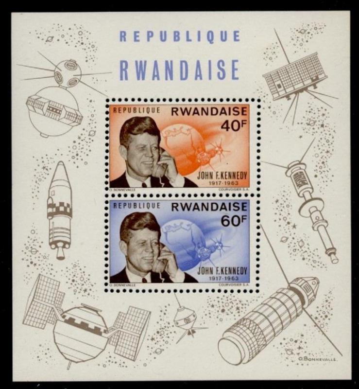 Rwanda 136 MNH John F. Kennedy, Telephone, Satelite