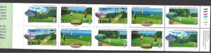Canada #1557b mint booklet, Golf in Canada, issued 1995