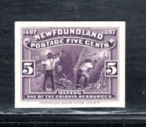 NEWFOUNDLAND  SC# 65P VF/CARD PROOF