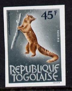 Togo 1964 Palm Civet 45c imperf from limited printing unm...
