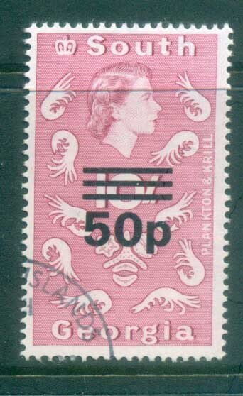 South Georgia 1971-72 QEII Definitives Surcharges 50p on 10/- (ordinary paper...