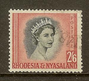 Rhodesia & Nyasaland, Scott#152, 2sh6p Queen Elizabeth, Used