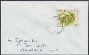 NORFOLK IS 1995 cover to New Zealand  - 35c Birds...........................A713