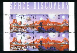 3238 - 3242 Space Discovery Plate Block of 10 32¢ Stamps With Header MNH