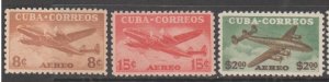 Cuba Scott #C75-C76-C77 Airmail - Possession Stamp - Mint Set