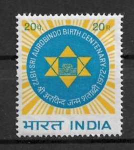 Twenty (20) 1972 India Sc558 Sri Aurobindo Ghose MNH