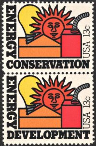 SC#1723-24 13¢ Energy Conservation/Development Pair (1977) MNH