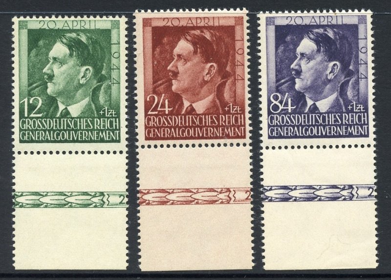 Poland Scott NB33-NB35 MNHOG - 1944 55th Hitler Birthday Set - SCV $1.25