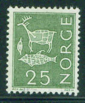 Norway Scott 420 MH* 1963 Rock Carving stamp