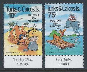 Turks & Caicos #468-9 NH Disney - Pluto's Anniv.