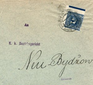 AUSTRIA Bohemia Cover *Nový Bydžov* Bilingual Postmark District Court LS187