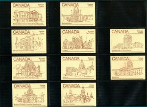 Canada 50c booklets SB91 set of 10 depicting legislative buildings across Stamps