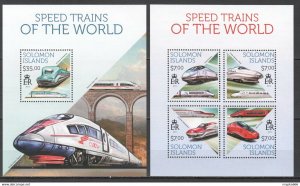 2013 Solomon Islands High Speed Trains Of The World #2202-06 1+1 ** Ls139