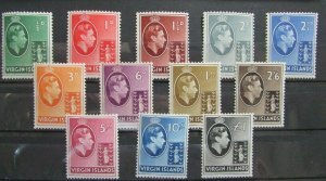 1938 Virgin Islands SC #76-87 KING GEORGE VI  MH stamp set 