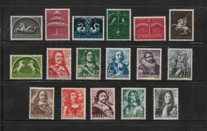 Netherlands Stamps:1943-1944 Regular Issue #245-261; Complete Set/17; MH