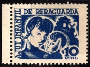 1937 Spain Charity Poster Stamp 10 Centimos Child Aid La Dona A La Reraguarda