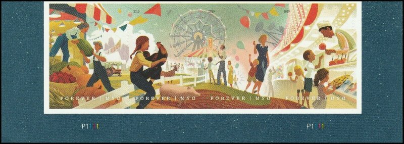 US 5401-5404 5404a State and County Fairs forever plate strip (4) MNH 2019 