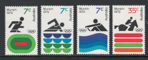 Australia 1972 20th Olympic Games Scott # 527 - 530 MH