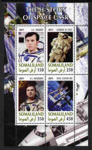 Somaliland 2011 History of Space - USSR #13 perf sheetlet...