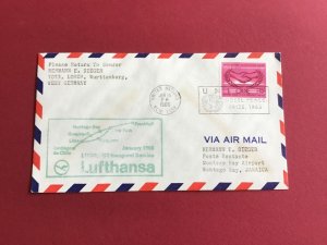 United Nations New York Germany Jamaica 1966 Air Mail Stamps Flight Cover R45151 