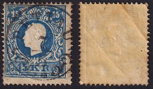 Austria - 1858 - Scott #11a - used - Type I - PETTAU pmk Slovenia