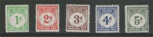 Gilbert & Ellice Islands 1940 Sc J1-5 MLH