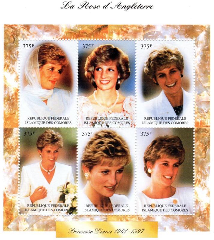 Comoro Is.1997 Diana Princess Shlt (6)  MNH VF Sc# 814