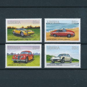 [106595] Liberia 1998 Classic cars Jaguar Lamborghini Alpha Romeo  MNH