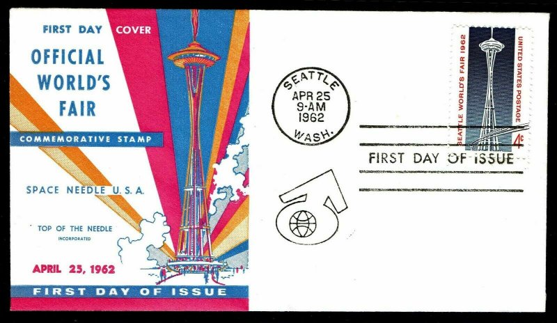 1962 US. #1196 Space Needle First Day Cover - World's Fair Stamp (ESP#5053)